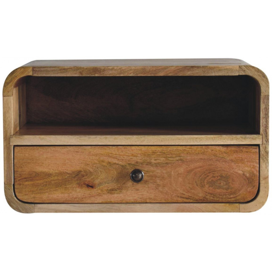 Artisan - Large Oak-Ish Curve Upper Slot Floating Bedside