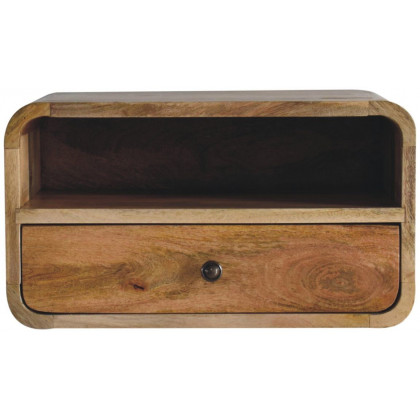 Artisan - Large Oak-Ish Curve Upper Slot Floating Bedside