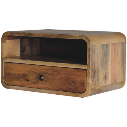 Artisan - Large Oak-Ish Curve Upper Slot Floating Bedside