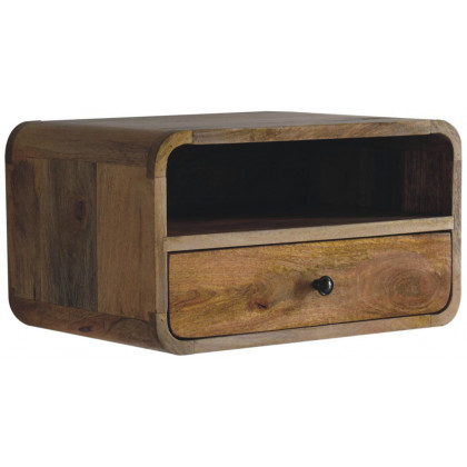 Artisan - Large Oak-Ish Curve Upper Slot Floating Bedside