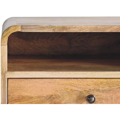 Artisan - Large Oak-Ish Curve Upper Slot Floating Bedside