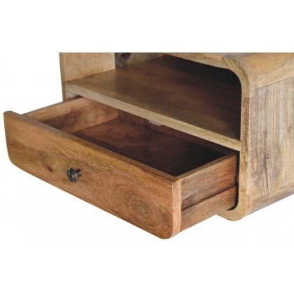 Artisan - Large Oak-Ish Curve Upper Slot Floating Bedside