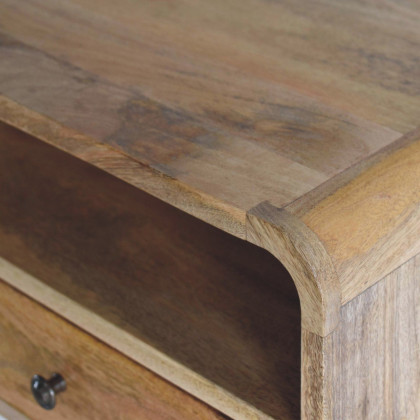 Artisan - Large Oak-Ish Curve Upper Slot Floating Bedside