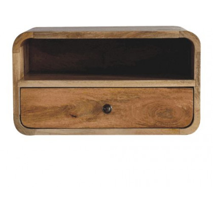 Artisan - Large Oak-Ish Curve Upper Slot Floating Bedside
