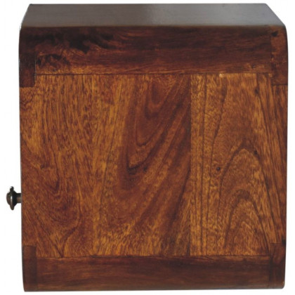 Artisan - Extra Mini Wall Mounted Curved Chestnut Bedside With Open Slot