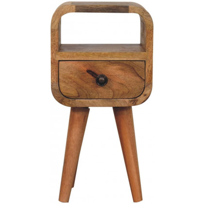 Artisan - Extra Mini Oakish Curve Open Slot Bedside