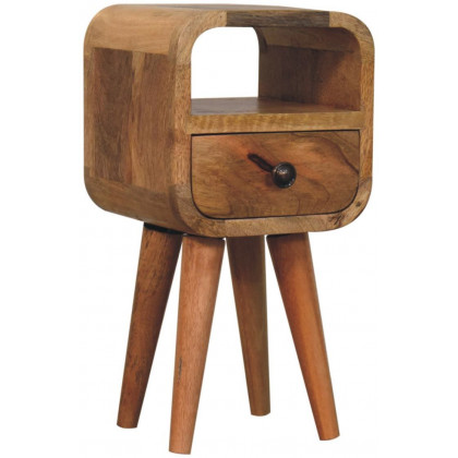 Artisan - Extra Mini Oakish Curve Open Slot Bedside
