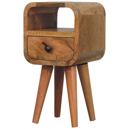 Artisan - Extra Mini Oakish Curve Open Slot Bedside