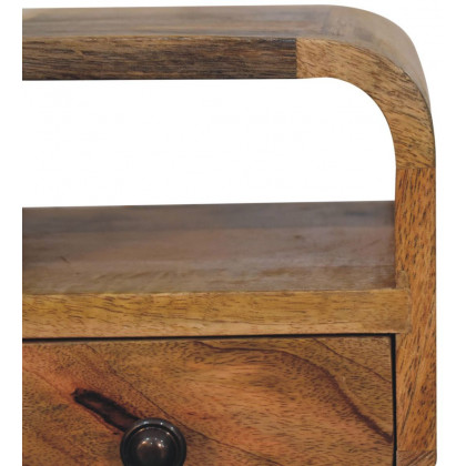 Artisan - Extra Mini Oakish Curve Open Slot Bedside