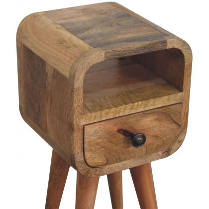 Artisan - Extra Mini Oakish Curve Open Slot Bedside