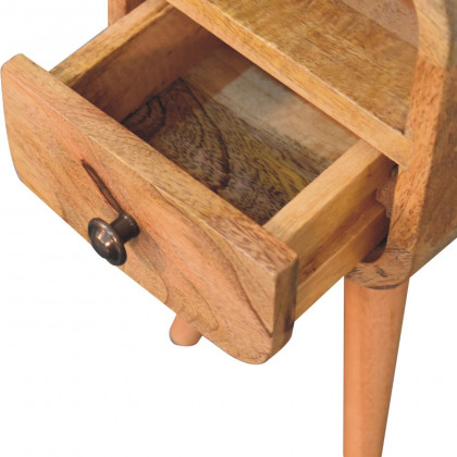 Artisan - Extra Mini Oakish Curve Open Slot Bedside