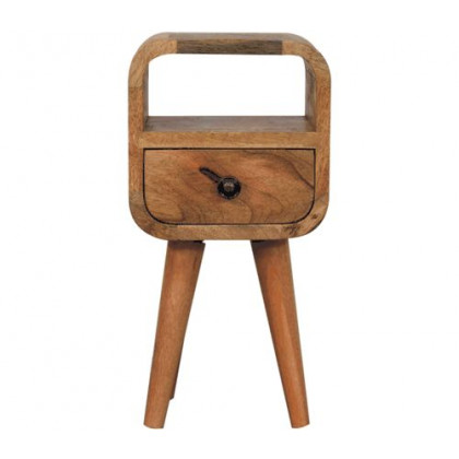 Artisan - Extra Mini Oakish Curve Open Slot Bedside