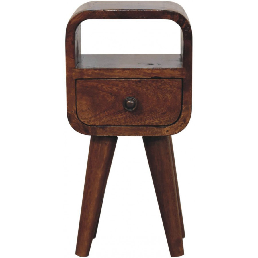 Artisan - Extra Mini Chestnut Curve Open Slot Bedside