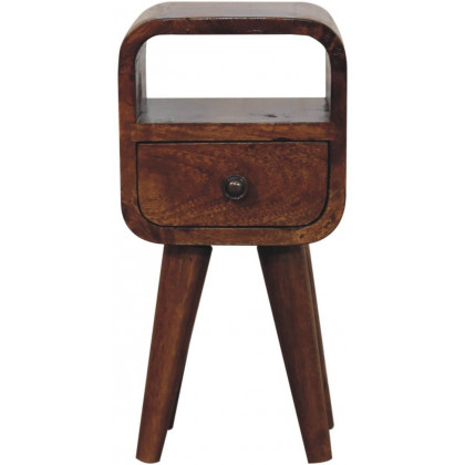 Artisan - Extra Mini Chestnut Curve Open Slot Bedside