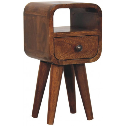 Artisan - Extra Mini Chestnut Curve Open Slot Bedside