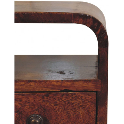 Artisan - Extra Mini Chestnut Curve Open Slot Bedside