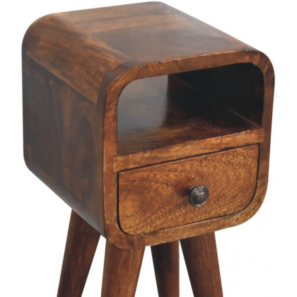 Artisan - Extra Mini Chestnut Curve Open Slot Bedside