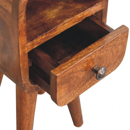 Artisan - Extra Mini Chestnut Curve Open Slot Bedside