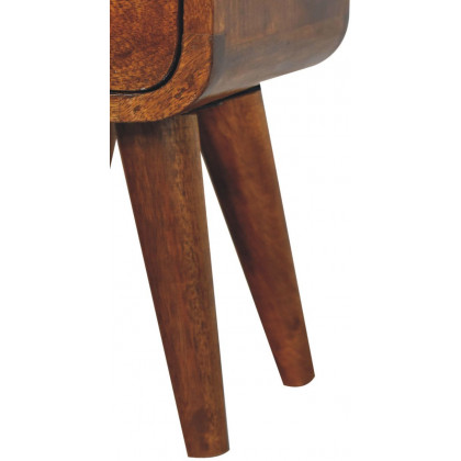 Artisan - Extra Mini Chestnut Curve Open Slot Bedside