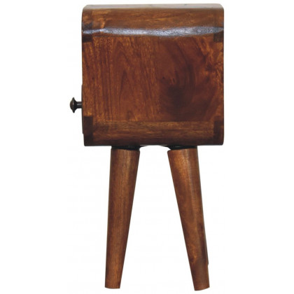 Artisan - Extra Mini Chestnut Curve Open Slot Bedside