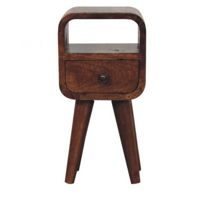 Artisan - Extra Mini Chestnut Curve Open Slot Bedside
