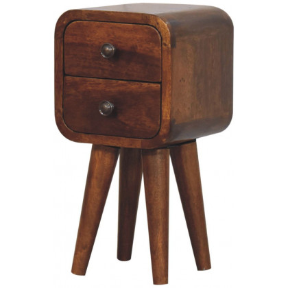 Artisan - Extra Mini Curved Chestnut Bedside