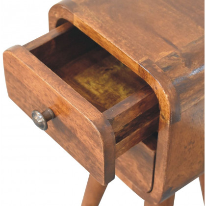 Artisan - Extra Mini Curved Chestnut Bedside