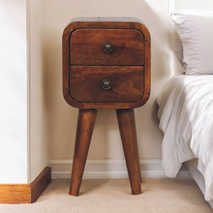 Artisan - Extra Mini Curved Chestnut Bedside