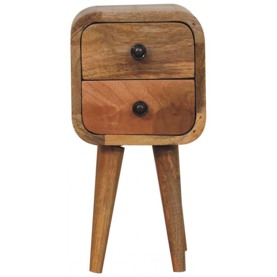 Artisan - Extra Mini Curved Oak-Ish Bedside