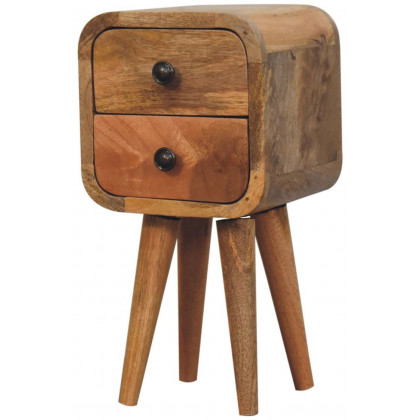 Artisan - Extra Mini Curved Oak-Ish Bedside