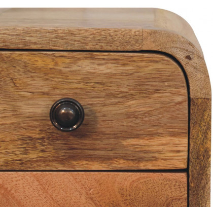 Artisan - Extra Mini Curved Oak-Ish Bedside