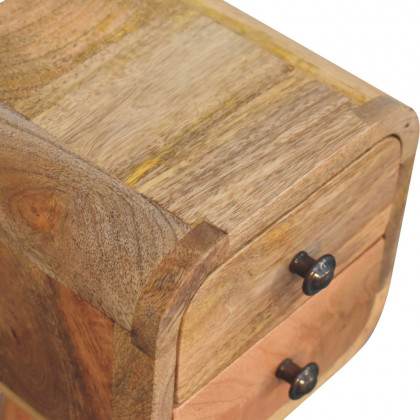 Artisan - Extra Mini Curved Oak-Ish Bedside