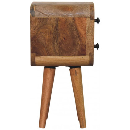 Artisan - Extra Mini Curved Oak-Ish Bedside