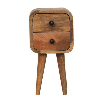Artisan - Extra Mini Curved Oak-Ish Bedside