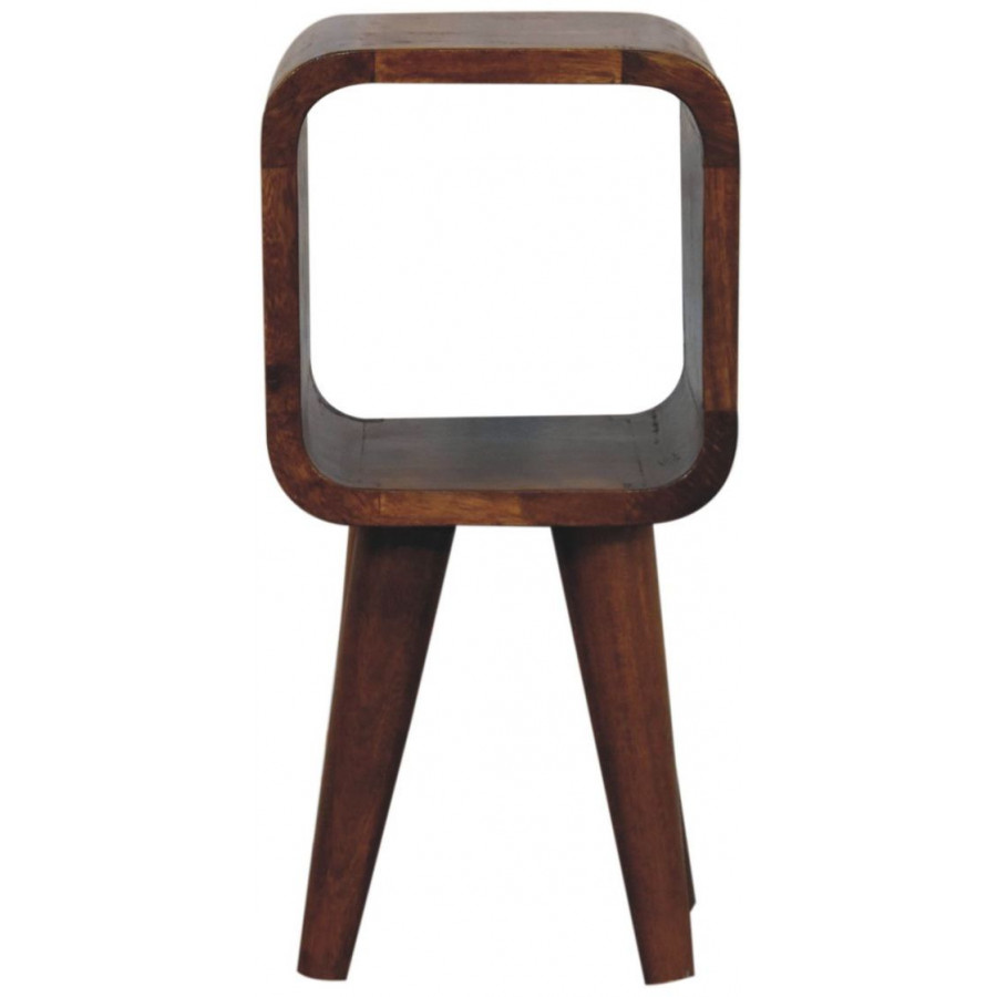 Artisan - Extra Mini Minimalist Open Curved Chestnut Bedside