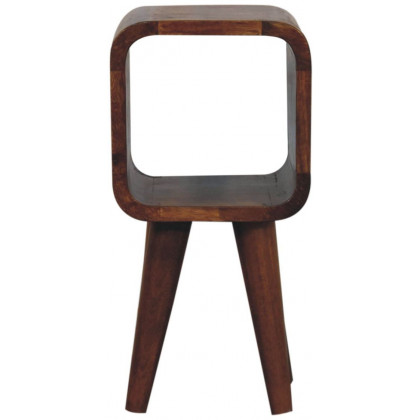 Artisan - Extra Mini Minimalist Open Curved Chestnut Bedside