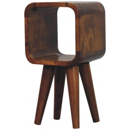 Artisan - Extra Mini Minimalist Open Curved Chestnut Bedside