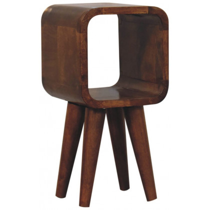 Artisan - Extra Mini Minimalist Open Curved Chestnut Bedside