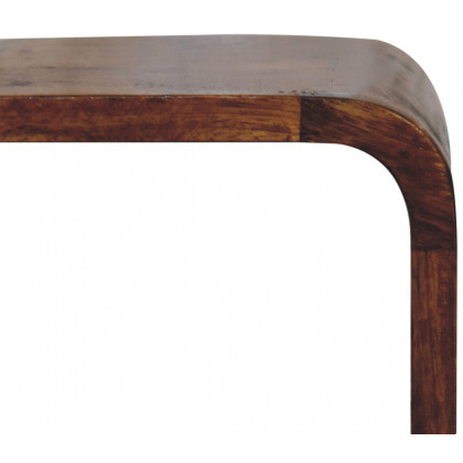 Artisan - Extra Mini Minimalist Open Curved Chestnut Bedside