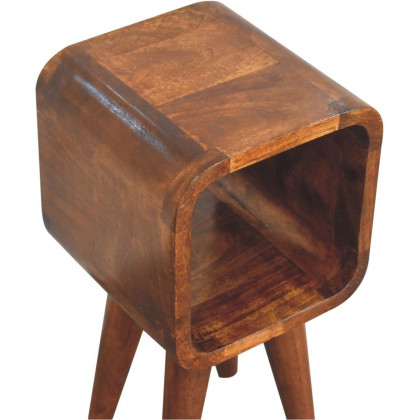 Artisan - Extra Mini Minimalist Open Curved Chestnut Bedside