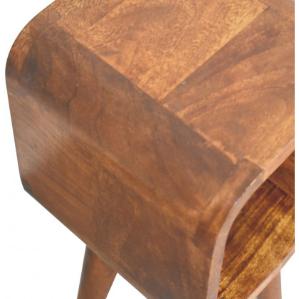 Artisan - Extra Mini Minimalist Open Curved Chestnut Bedside