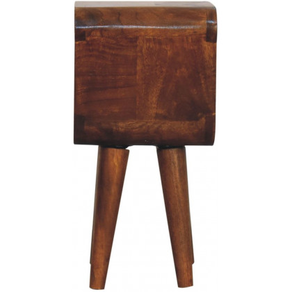 Artisan - Extra Mini Minimalist Open Curved Chestnut Bedside