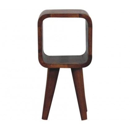 Artisan - Extra Mini Minimalist Open Curved Chestnut Bedside