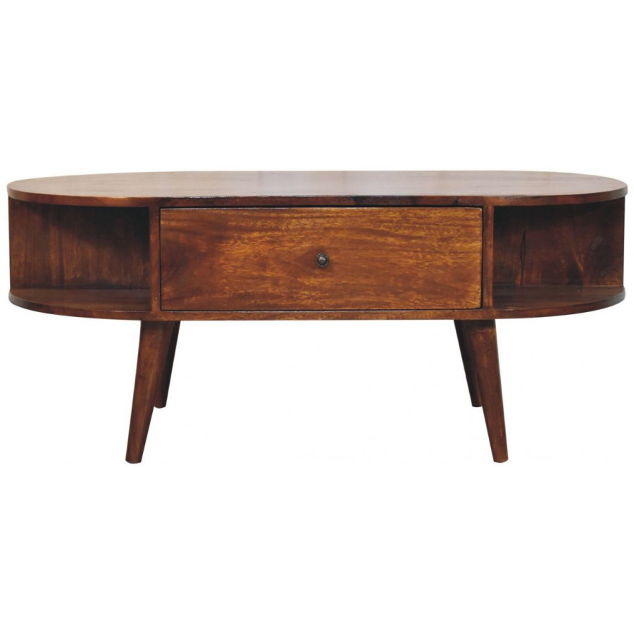 Artisan - Chestnut Oval Coffee Table With 2 Drawer