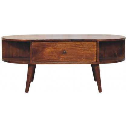 Artisan - Chestnut Oval Coffee Table With 2 Drawer