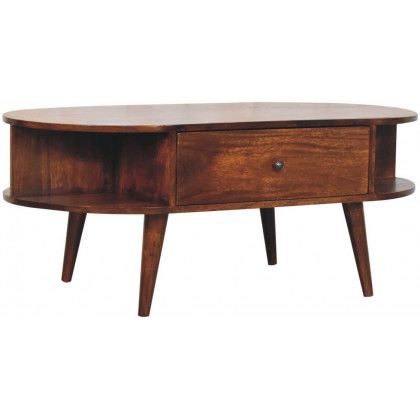 Artisan - Chestnut Oval Coffee Table With 2 Drawer