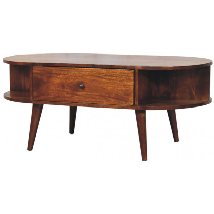 Artisan - Chestnut Oval Coffee Table With 2 Drawer