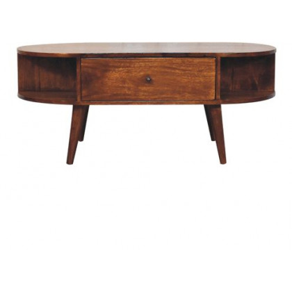 Artisan - Chestnut Oval Coffee Table With 2 Drawer