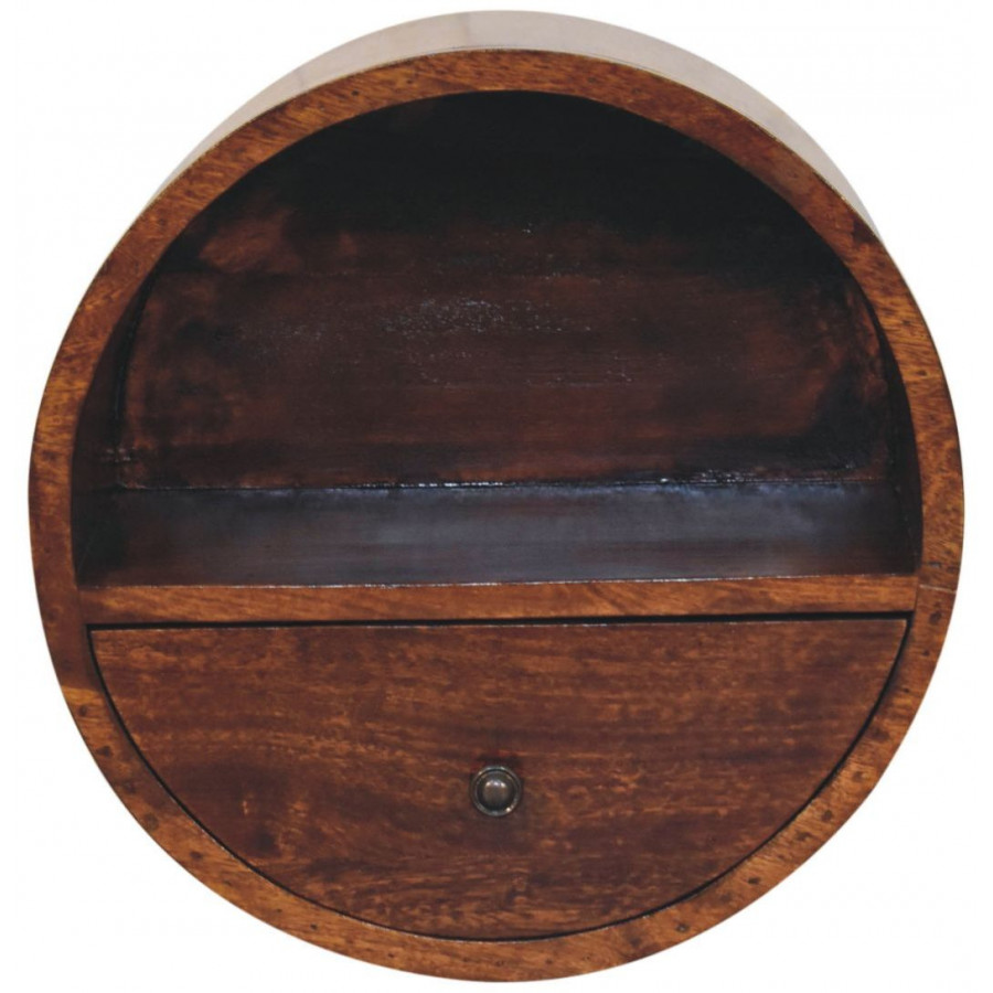 Artisan - Floating Circle Chestnut Bedside