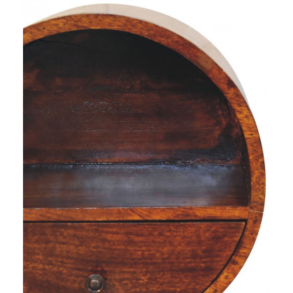Artisan - Floating Circle Chestnut Bedside